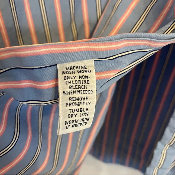 POLO RALPH LAUREN Men’s Blue Pink Stripe Button Down Long Sleeve Shirt 17.5 44 - Picture 12 of 12
